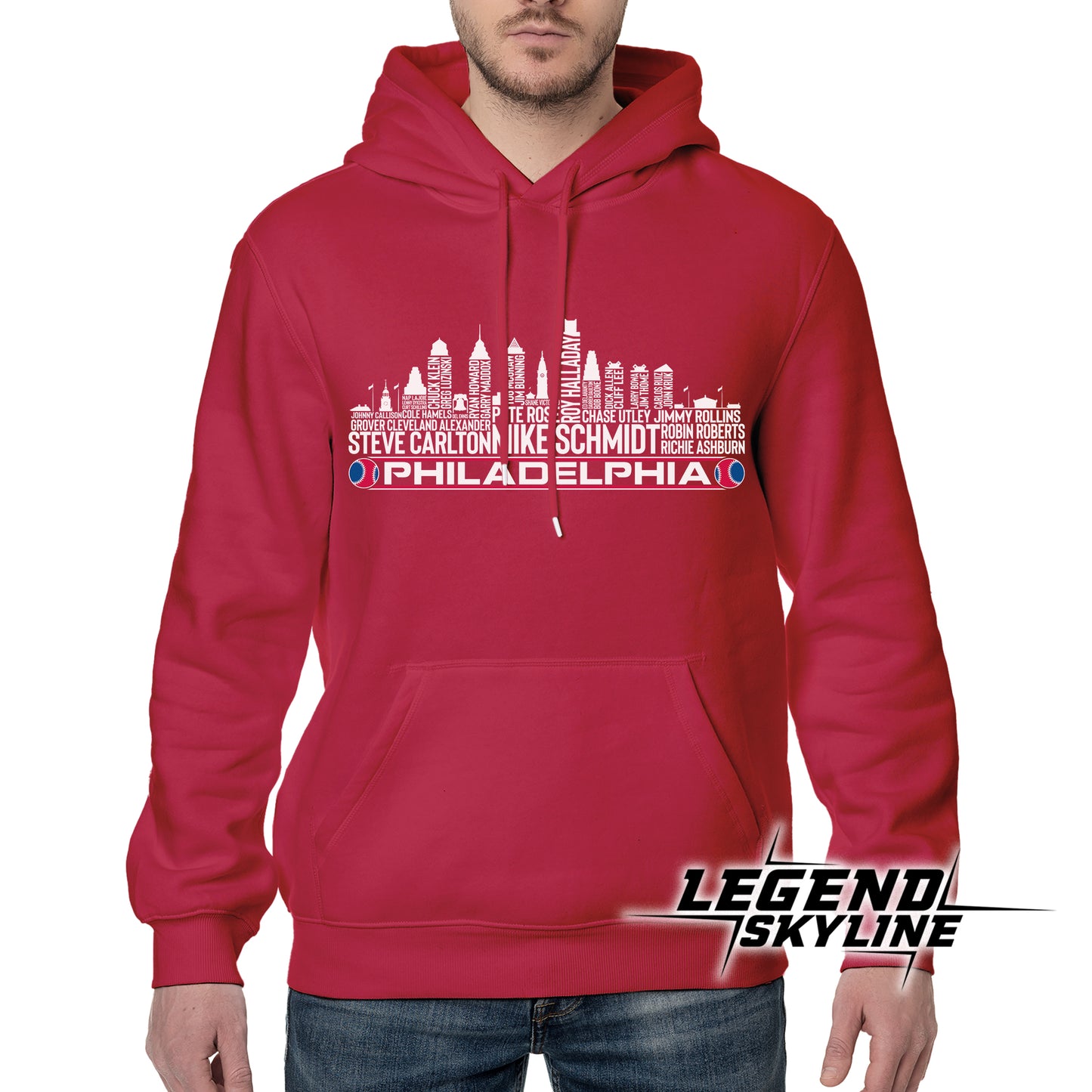 Philadelphia Baseball Greatest Of All Time Team Legend Philadelphia City Skyline Shirt