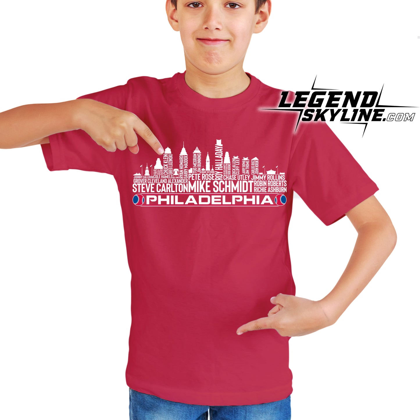 Philadelphia Baseball Greatest Of All Time Team Legend Philadelphia City Skyline Shirt