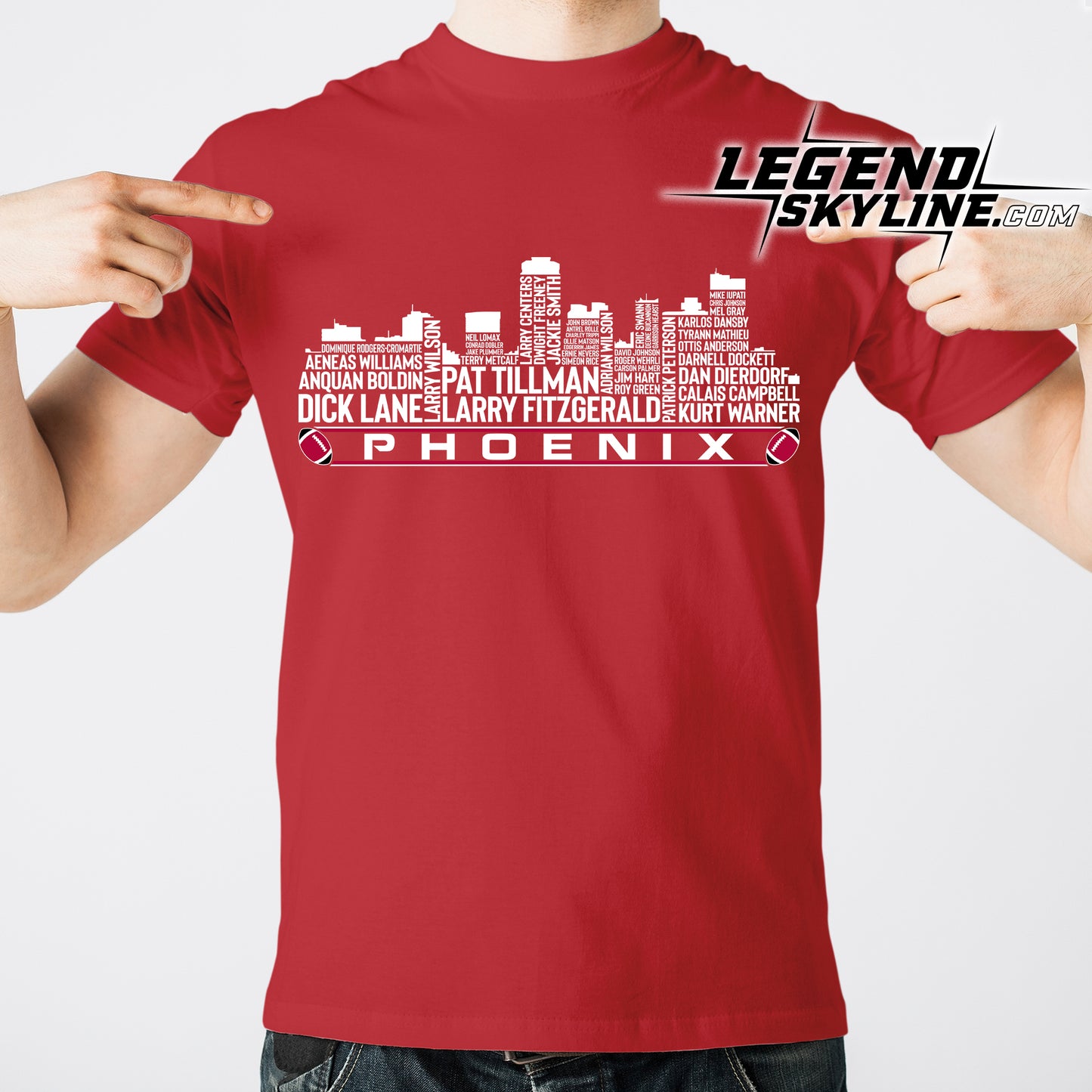 Arizona Football Greatest Of All Time Team Legend Phoenix Skyline Shirt