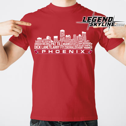 Arizona Football Greatest Of All Time Team Legend Phoenix Skyline Shirt