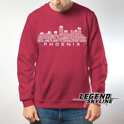 Arizona Football Greatest Of All Time Team Legend Phoenix Skyline Shirt