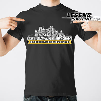 Pittsburgh Baseball Greatest Of All Time Team Legend Pittsburgh City Skyline Shirt