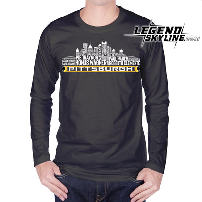 Pittsburgh Baseball Greatest Of All Time Team Legend Pittsburgh City Skyline Shirt