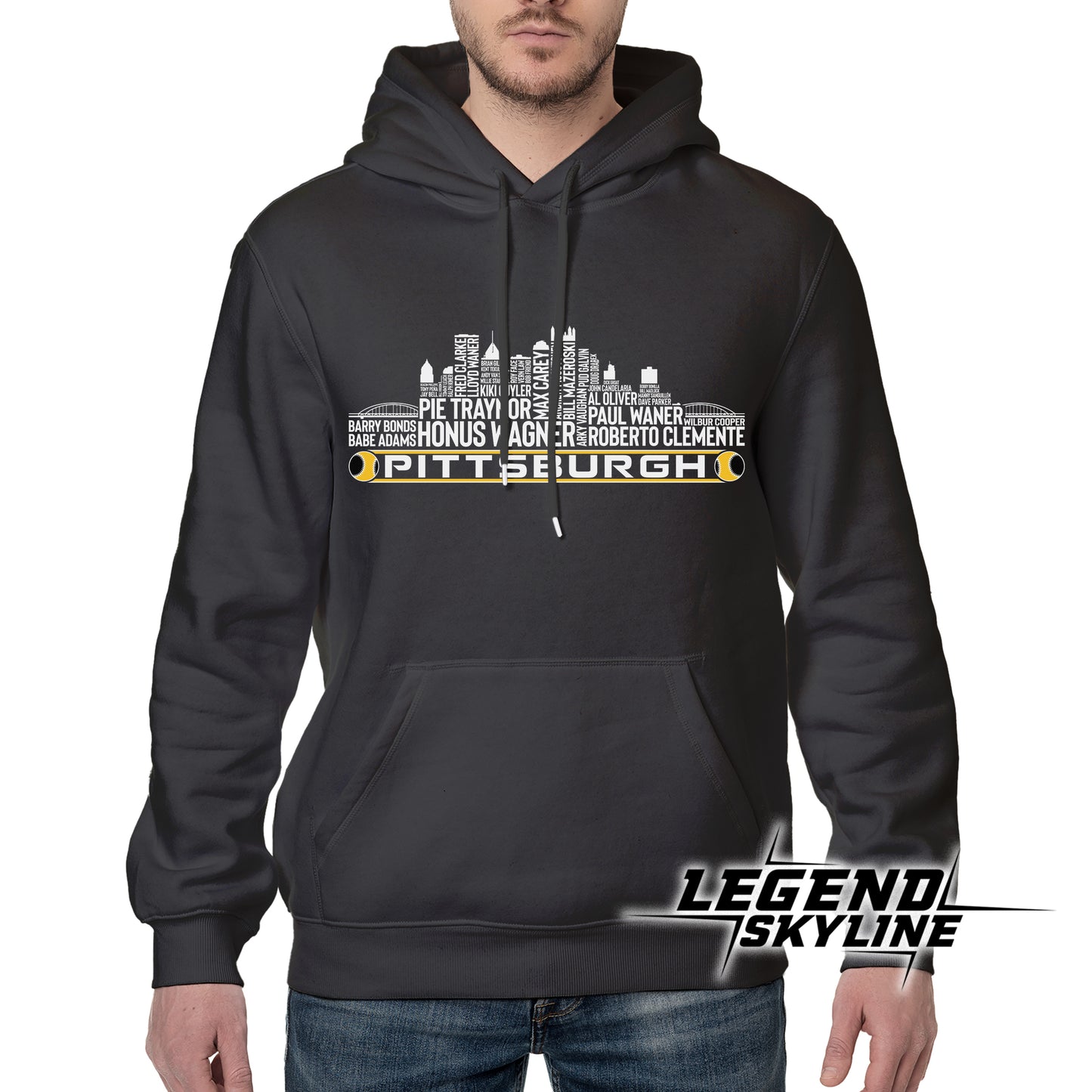 Pittsburgh Baseball Greatest Of All Time Team Legend Pittsburgh City Skyline Shirt