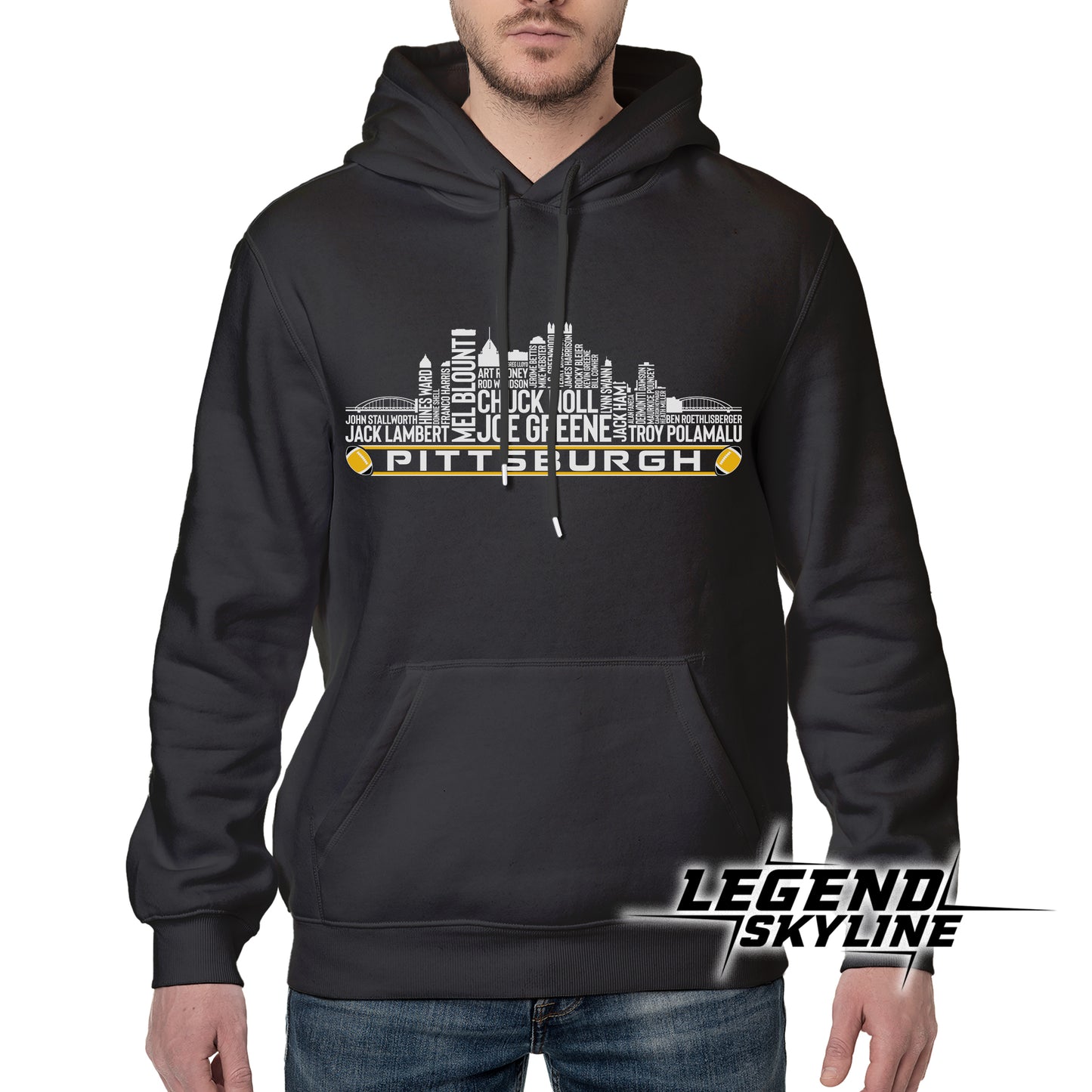 Pittsburgh Football Greatest Of All Time Team Legend Pittsburgh City Skyline Shirt