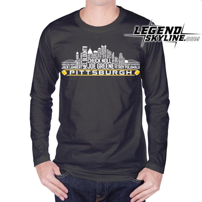 Pittsburgh Football Greatest Of All Time Team Legend Pittsburgh City Skyline Shirt