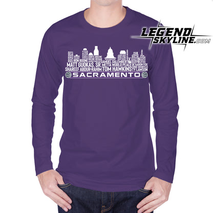 Sacramento Basketball Team All Time Legends Sacramento City Skyline Shirt