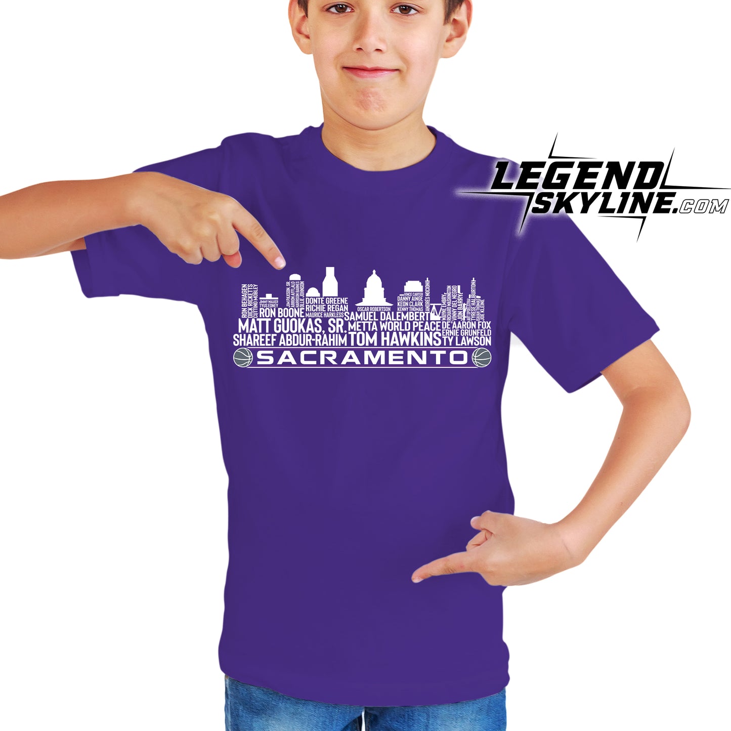 Sacramento Basketball Team All Time Legends Sacramento City Skyline Shirt