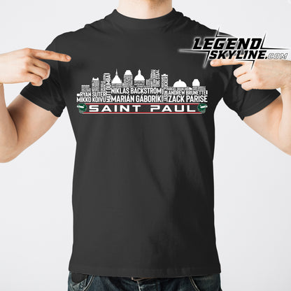 Minnesota Hockey Team All Time Legends Saint Paul City Skyline Shirt