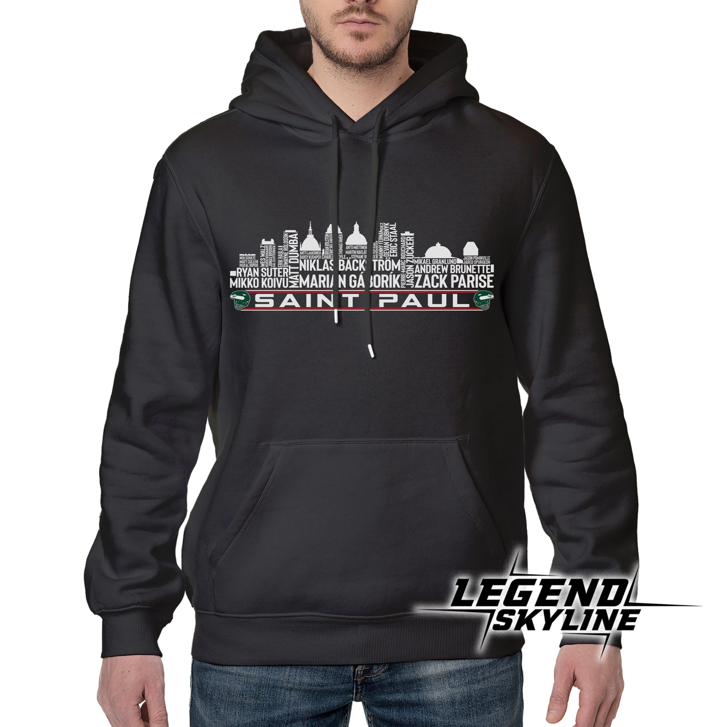Minnesota Hockey Team All Time Legends Saint Paul City Skyline Shirt