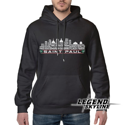 Minnesota Hockey Team All Time Legends Saint Paul City Skyline Shirt