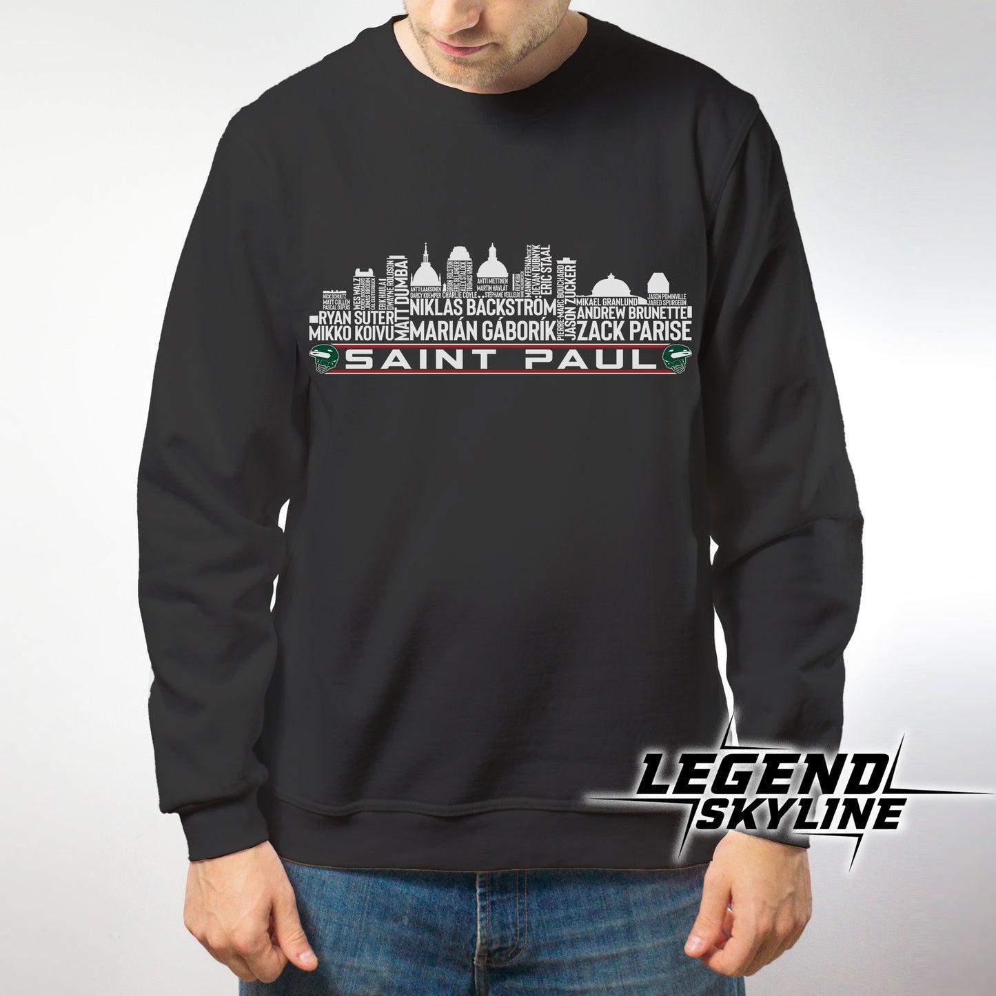 Minnesota Hockey Team All Time Legends Saint Paul City Skyline Shirt