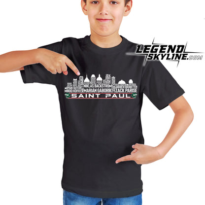 Minnesota Hockey Team All Time Legends Saint Paul City Skyline Shirt