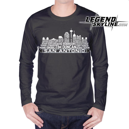 San Antonio Basketball Team All Time Legends San Antonio City Skyline Shirt