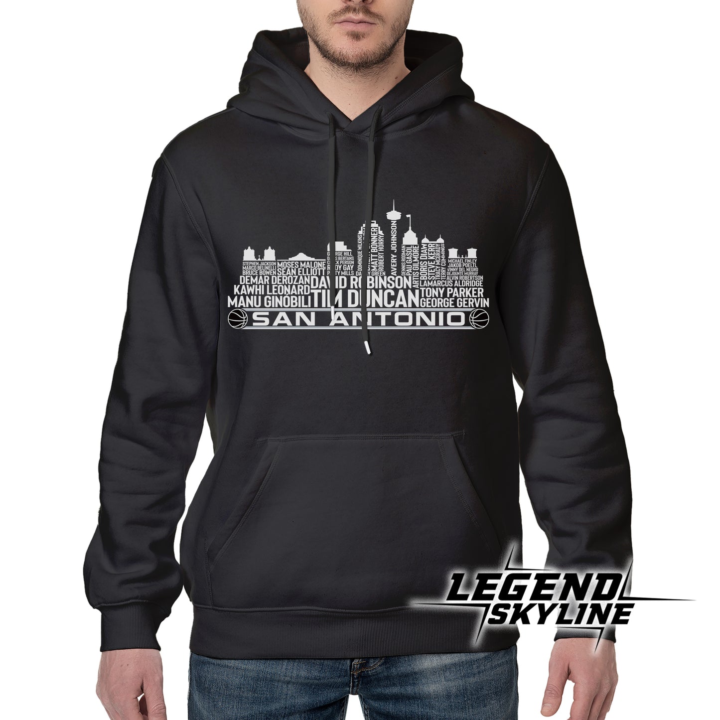 San Antonio Basketball Team All Time Legends San Antonio City Skyline Shirt