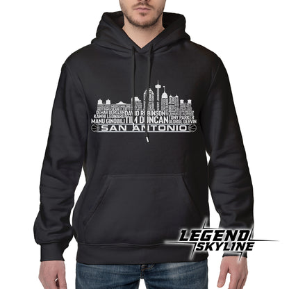 San Antonio Basketball Team All Time Legends San Antonio City Skyline Shirt