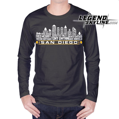 San Diego Baseball Greatest Of All Time Team Legend San Diego City Skyline Shirt