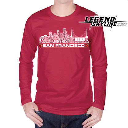 San Francisco Football Greatest Of All Time Team Legend San Francisco City Skyline Shirt