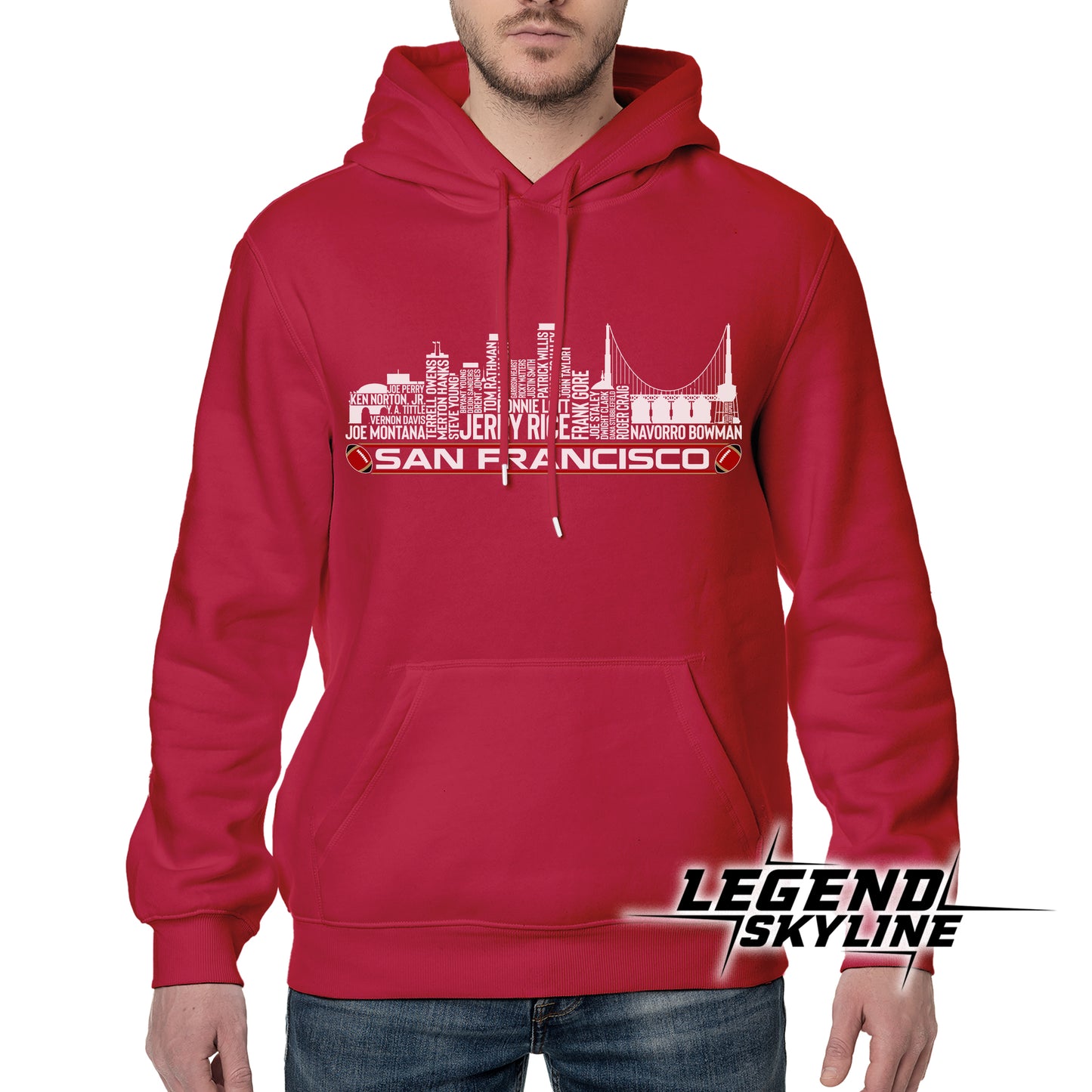 San Francisco Football Greatest Of All Time Team Legend San Francisco City Skyline Shirt