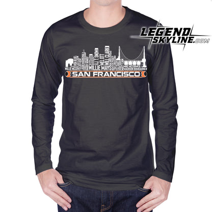 San Francisco Baseball Greatest Of All Time Team Legend San Francisco City Skyline Shirt