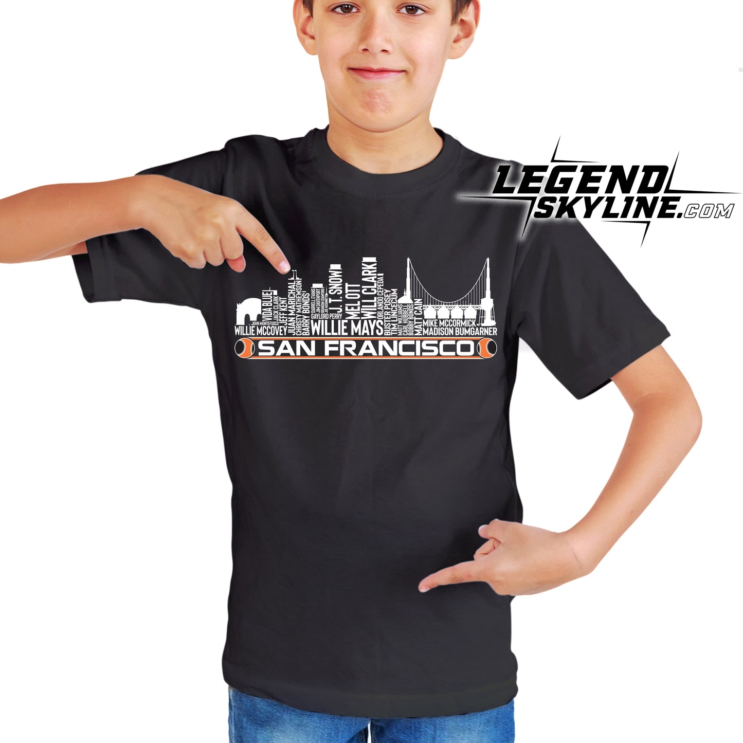 San Francisco Baseball Greatest Of All Time Team Legend San Francisco City Skyline Shirt