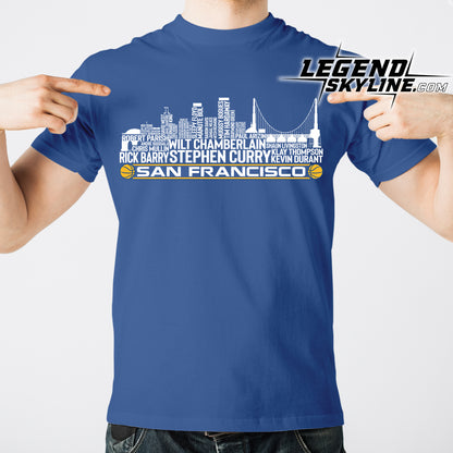 Golden State Basketball Team All Time Legends San Francisco City Skyline Shirt