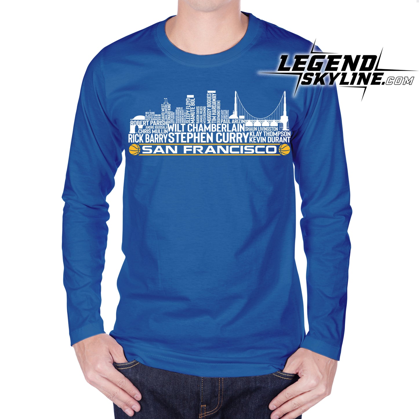 Golden State Basketball Team All Time Legends San Francisco City Skyline Shirt