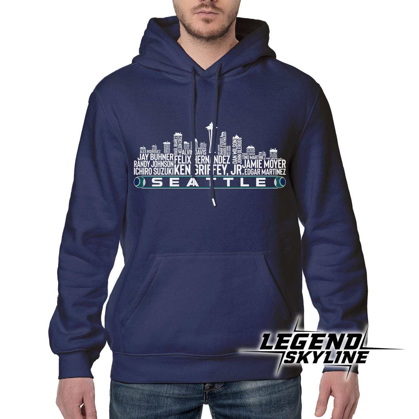 Seattle Baseball Greatest Of All Time Team Legend Seattle City Skyline Shirt