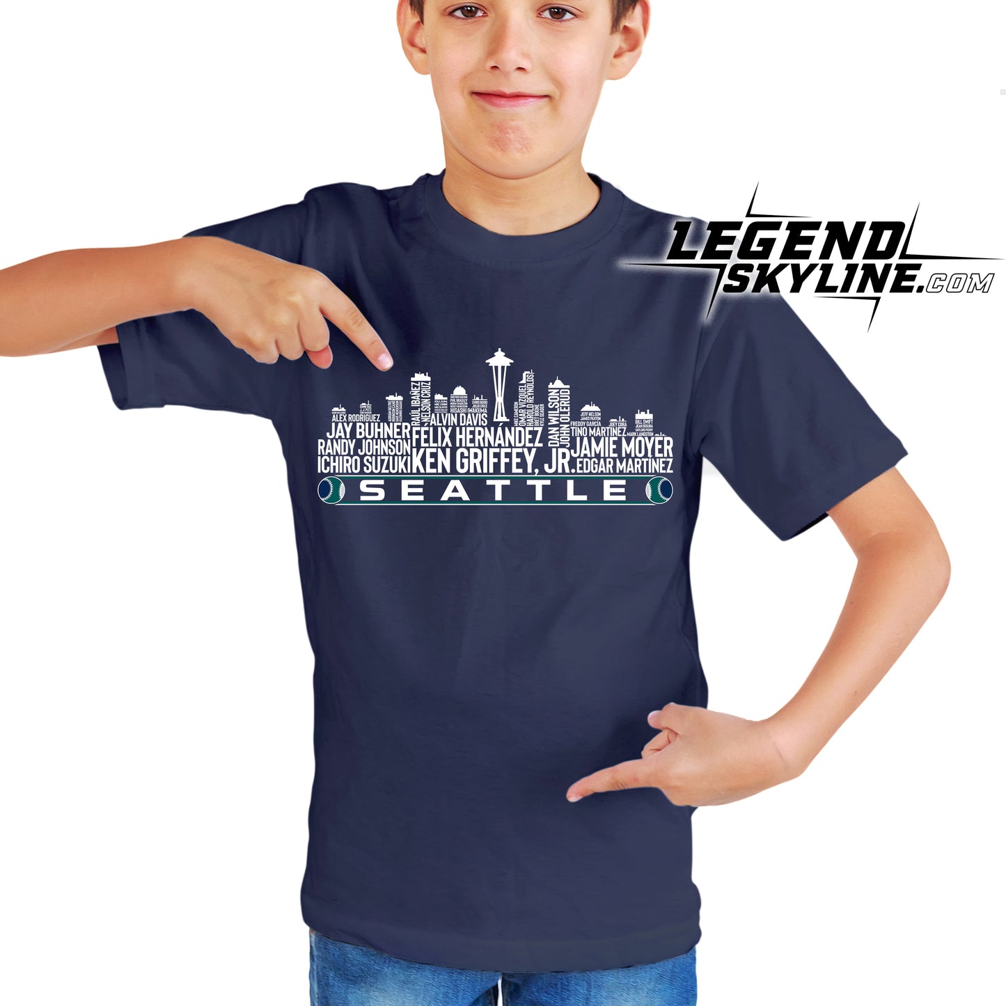 Seattle Baseball Greatest Of All Time Team Legend Seattle City Skyline Shirt