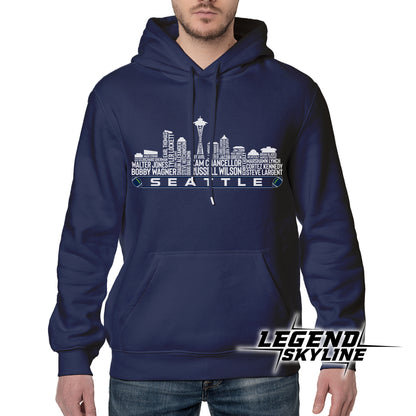 Seattle Football Greatest Of All Time Team Legend Seattle City Skyline Shirt