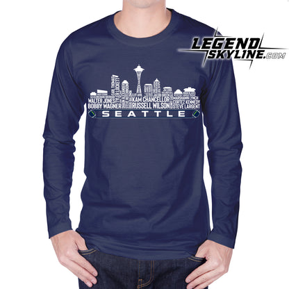 Seattle Football Greatest Of All Time Team Legend Seattle City Skyline Shirt
