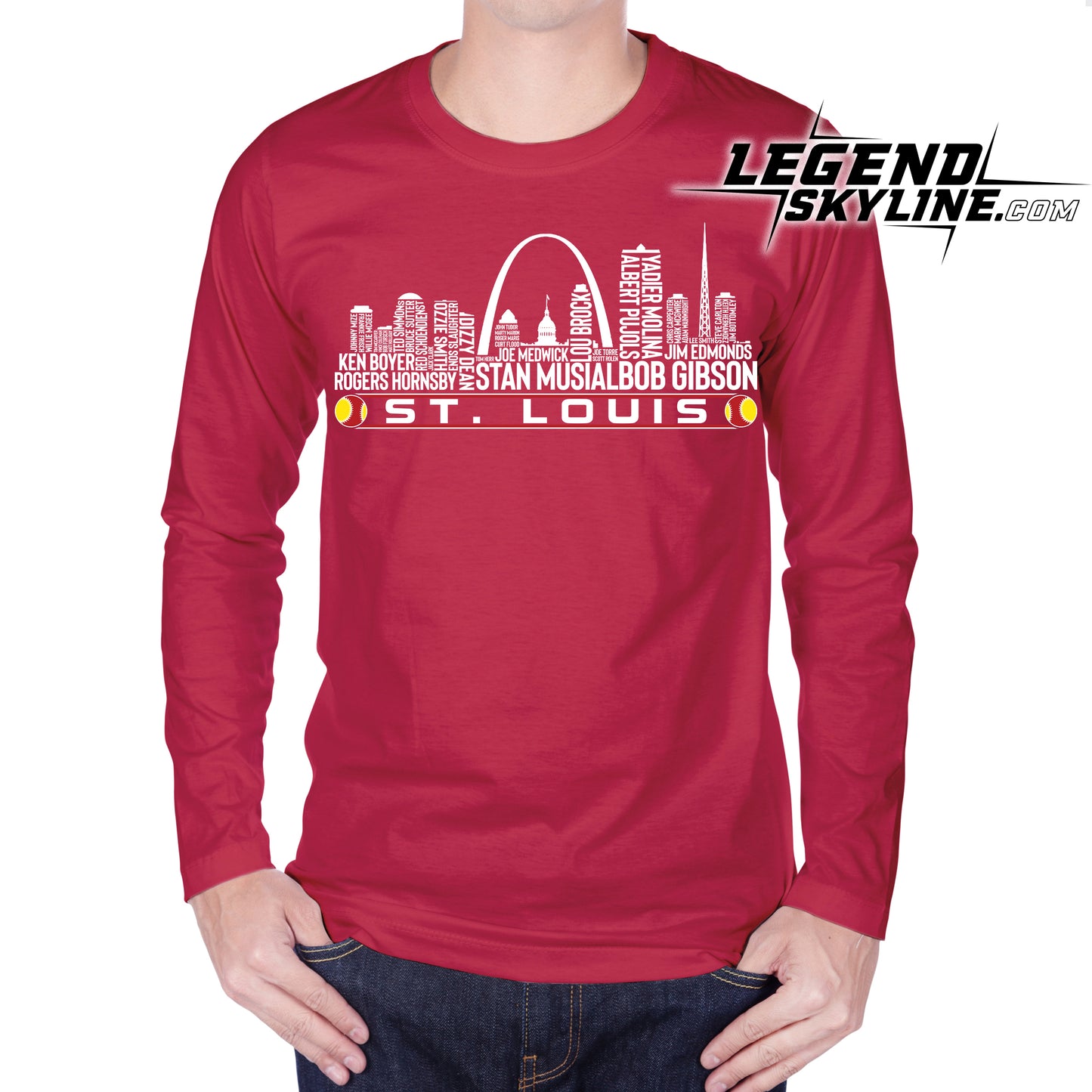 St. Louis Baseball Greatest Of All Time Team Legend St. Louis City Skyline Shirt