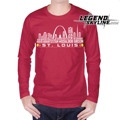 St. Louis Baseball Greatest Of All Time Team Legend St. Louis City Skyline Shirt