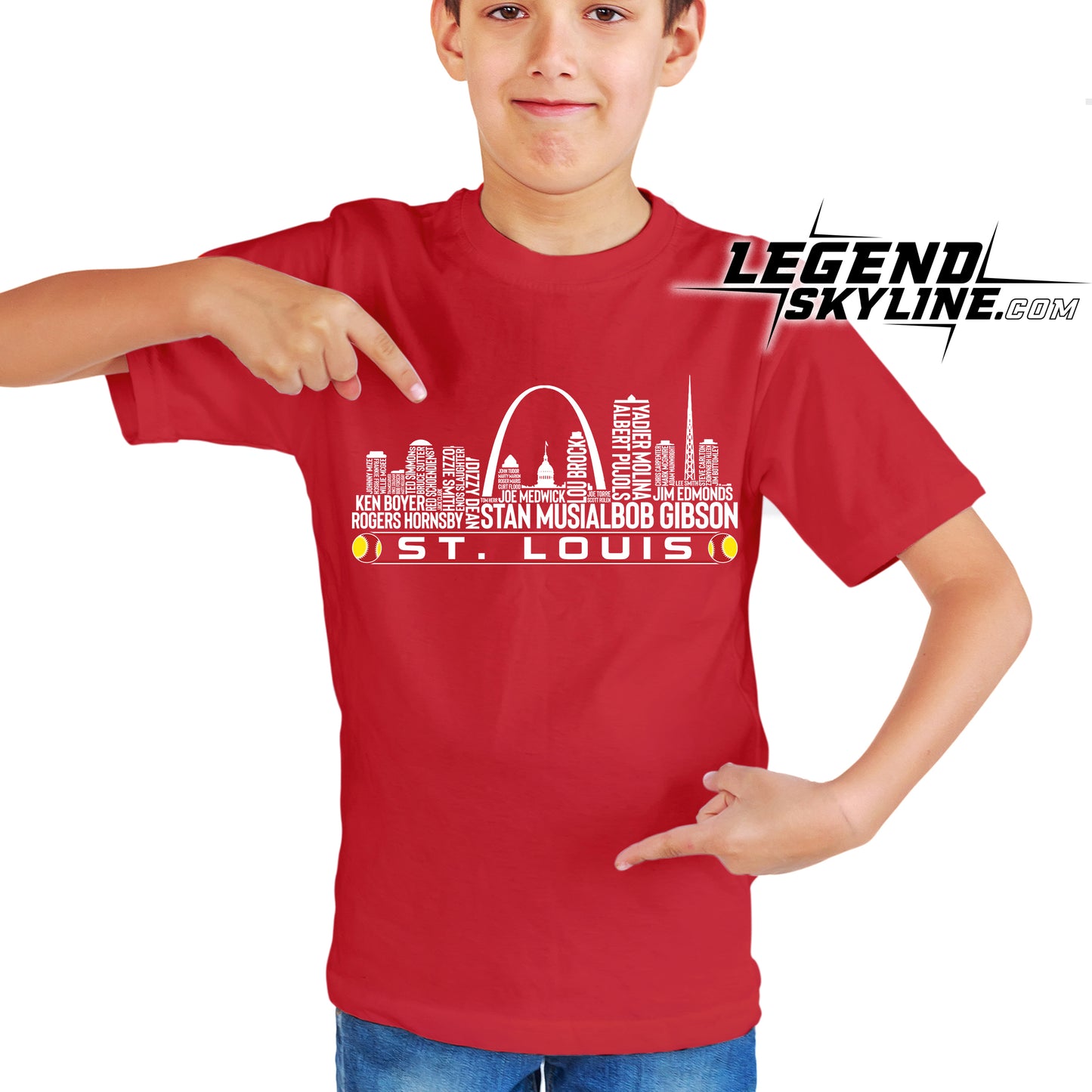 St. Louis Baseball Greatest Of All Time Team Legend St. Louis City Skyline Shirt