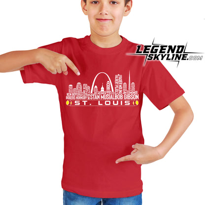 St. Louis Baseball Greatest Of All Time Team Legend St. Louis City Skyline Shirt