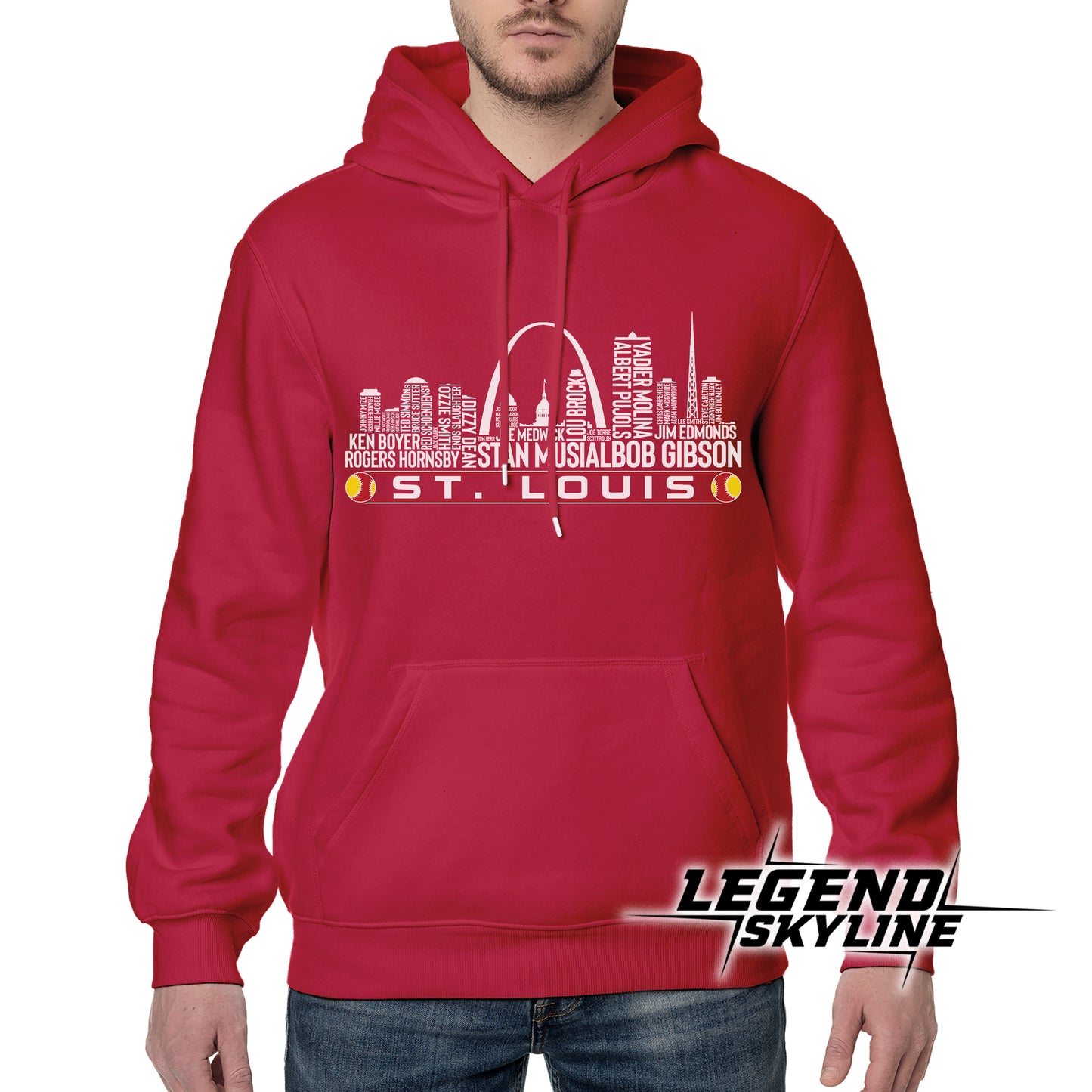 St. Louis Baseball Greatest Of All Time Team Legend St. Louis City Skyline Shirt