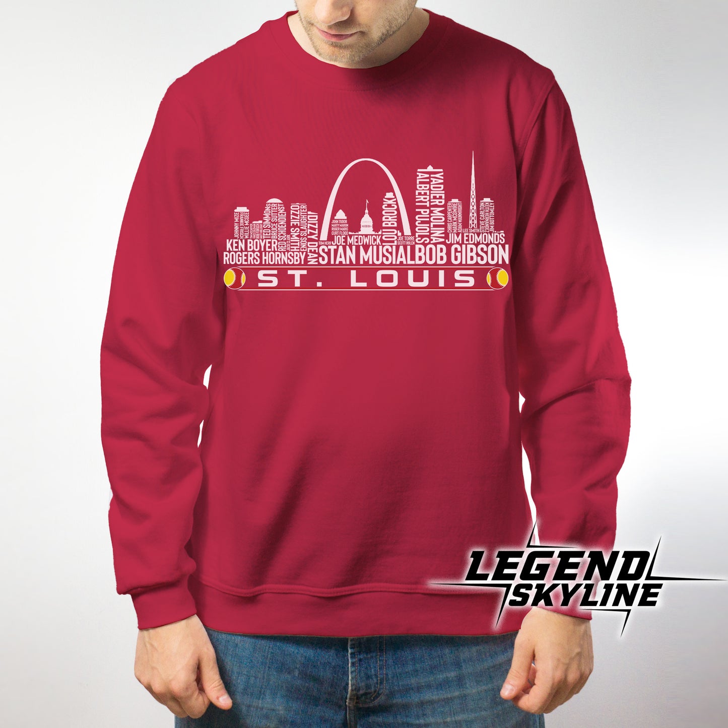St. Louis Baseball Greatest Of All Time Team Legend St. Louis City Skyline Shirt