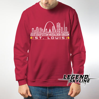 St. Louis Baseball Greatest Of All Time Team Legend St. Louis City Skyline Shirt