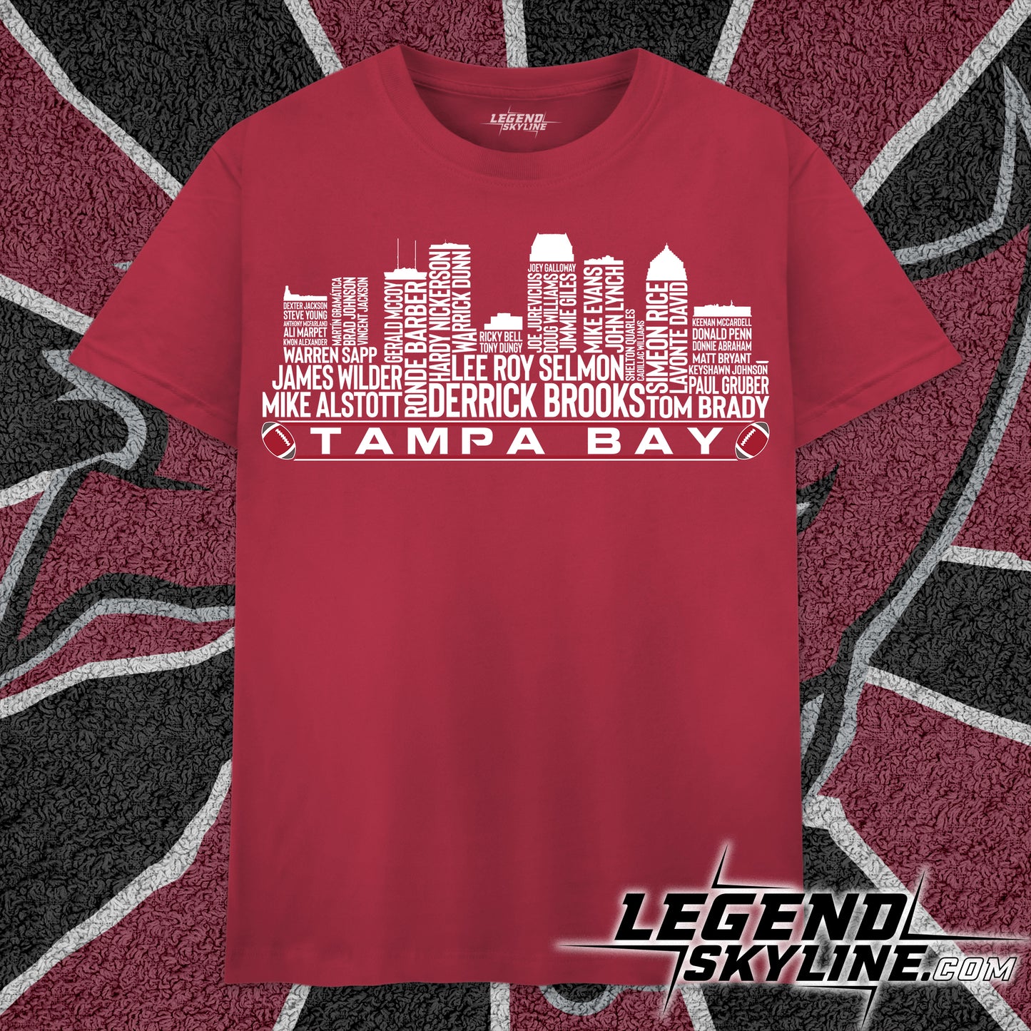 Tampa Bay Football Greatest Of All Time Team Legend Tampa Bay Skyline Shirt