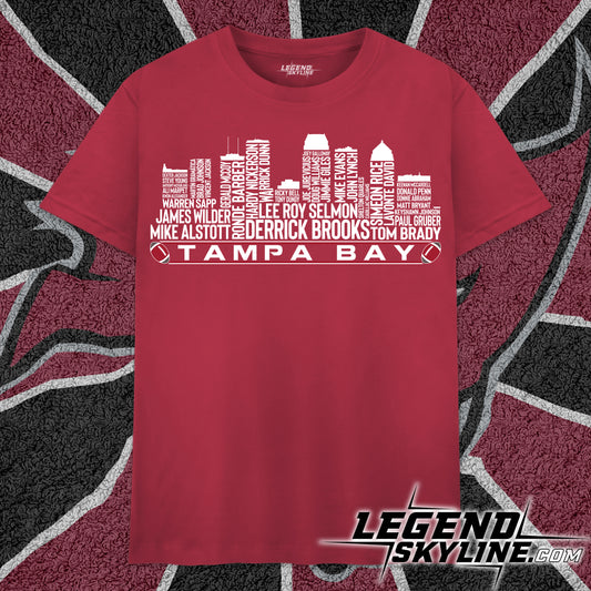 Tampa Bay Football Greatest Of All Time Team Legend Tampa Bay Skyline Shirt