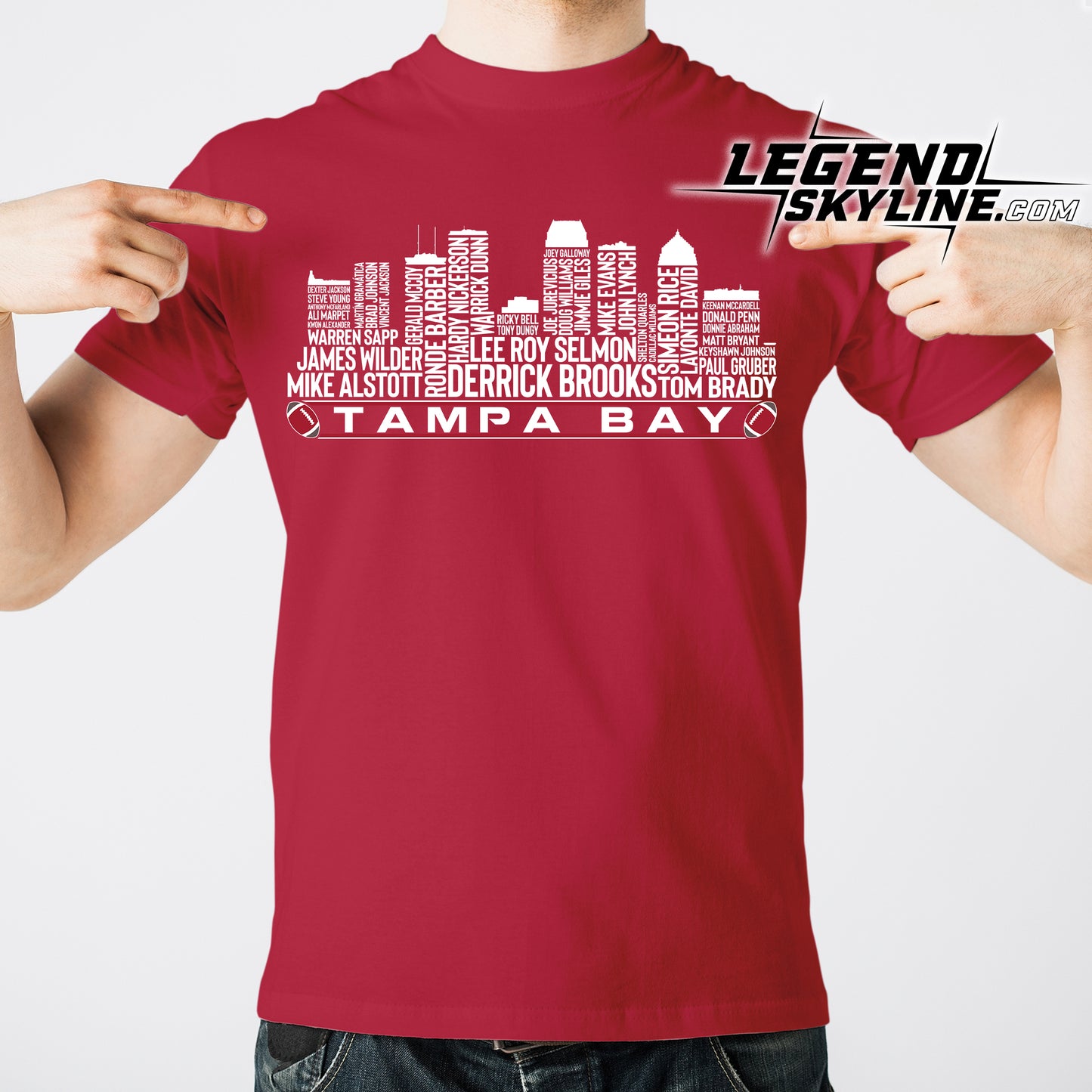Tampa Bay Football Greatest Of All Time Team Legend Tampa Bay Skyline Shirt