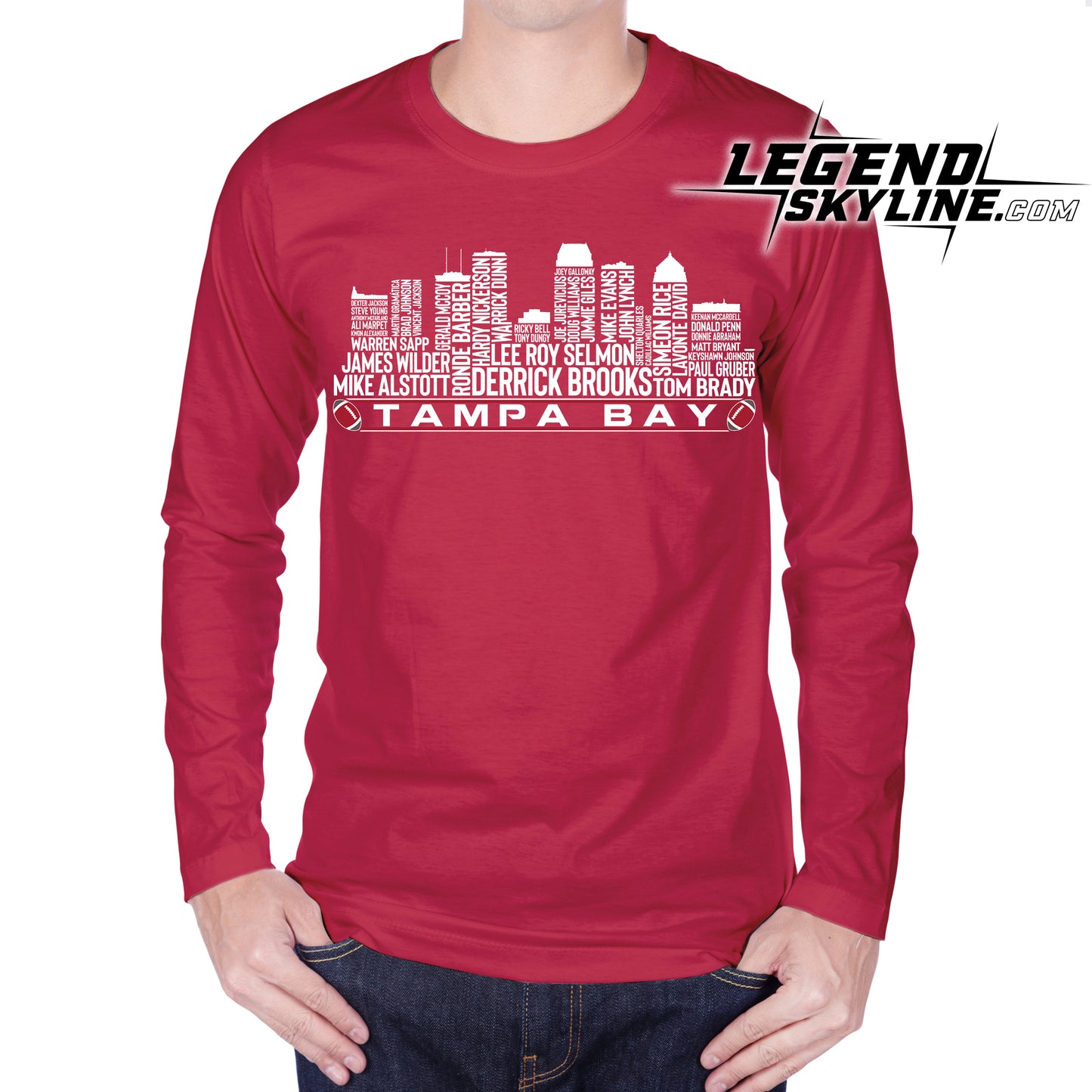 Tampa Bay Football Greatest Of All Time Team Legend Tampa Bay Skyline Shirt