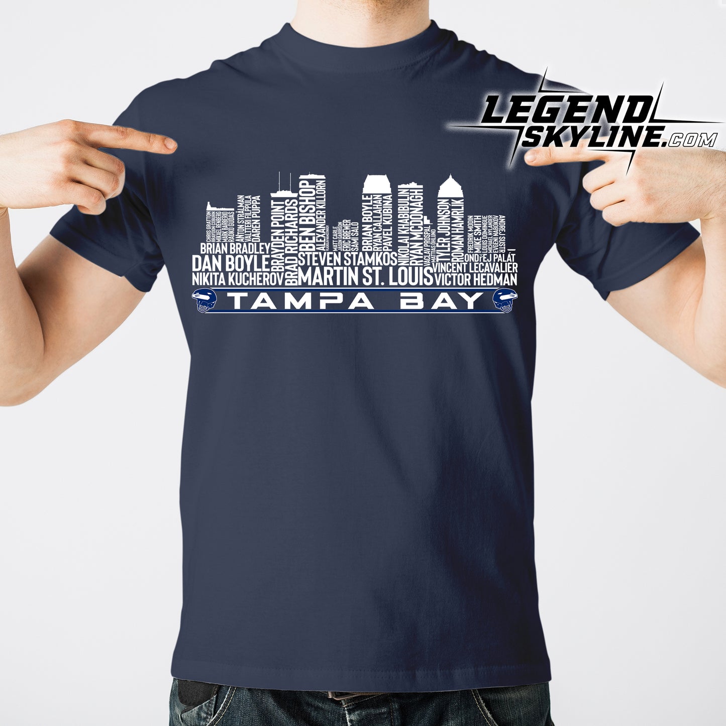 Tampa Bay Hockey Team All Time Legends Tampa Bay City Skyline Shirt