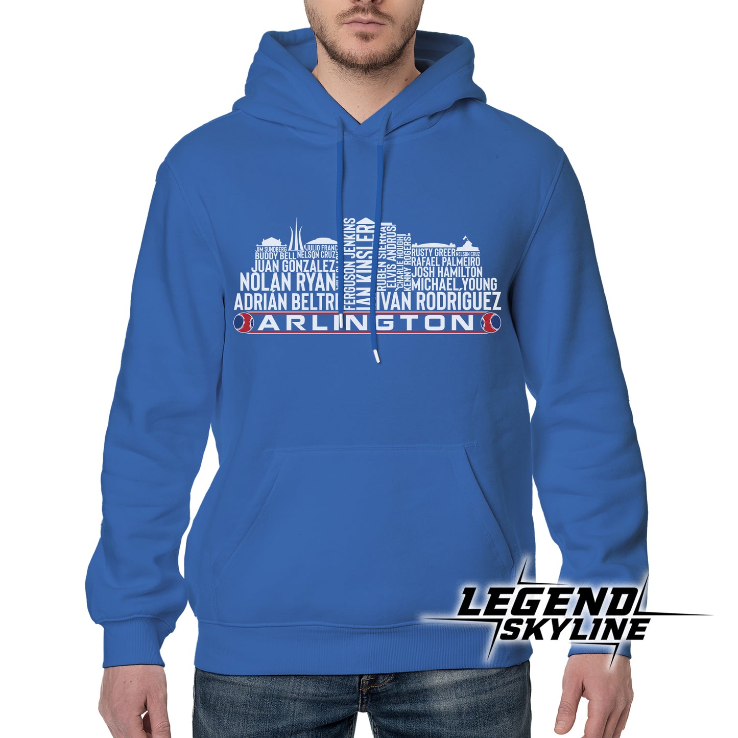 Texas Baseball Greatest Of All Time Team Legend Arlington City Skyline Shirt