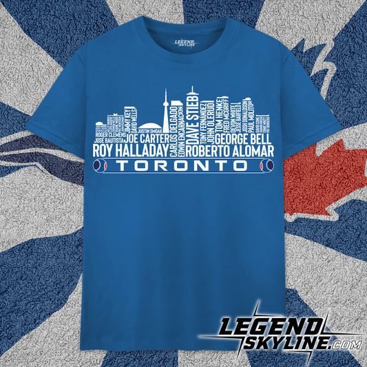 Toronto Baseball Greatest Of All Time Team Legend Toronto City Skyline Shirt