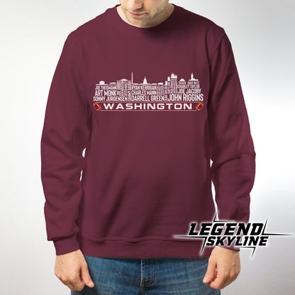 Washington D.C Football Greatest Of All Time Team Legend Washington D.C Skyline Shirt