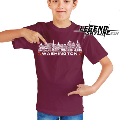 Washington D.C Football Greatest Of All Time Team Legend Washington D.C Skyline Shirt